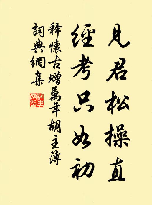 释怀古见君松操直，经考只如初书法作品欣赏