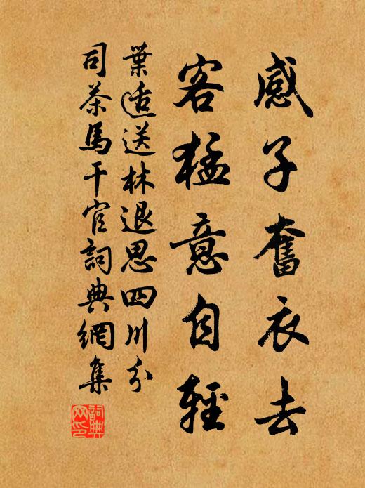 叶适感子奋衣去，客猛意自轻书法作品欣赏