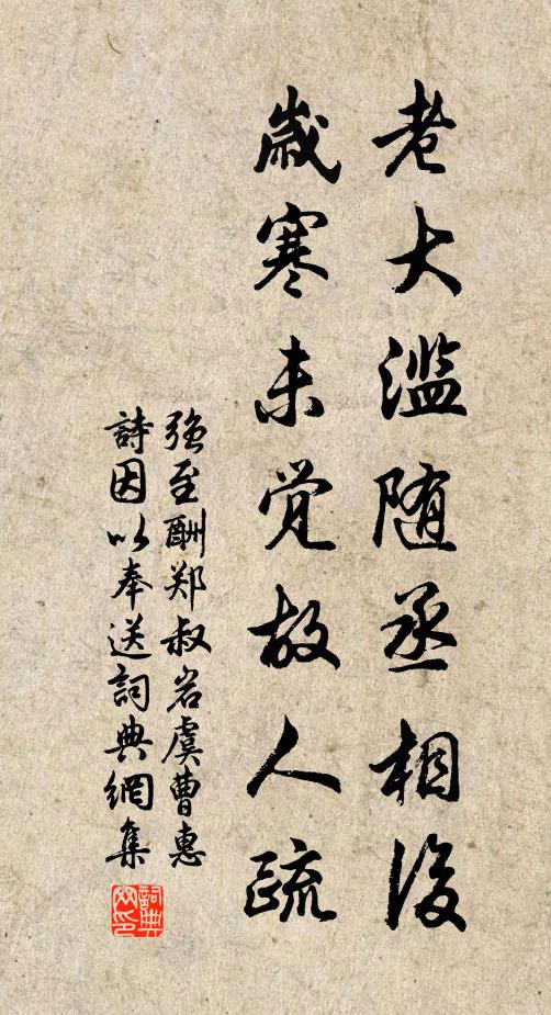 强至老大滥随丞相后，岁寒未觉故人疏书法作品欣赏