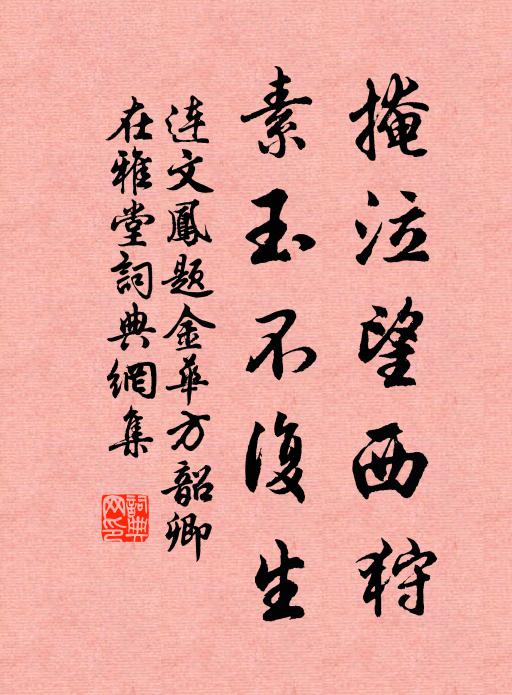 连文凤掩泣望西狩，素玉不复生书法作品欣赏