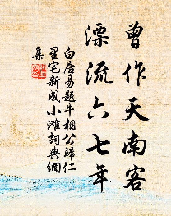 白居易曾作天南客，漂流六七年书法作品欣赏