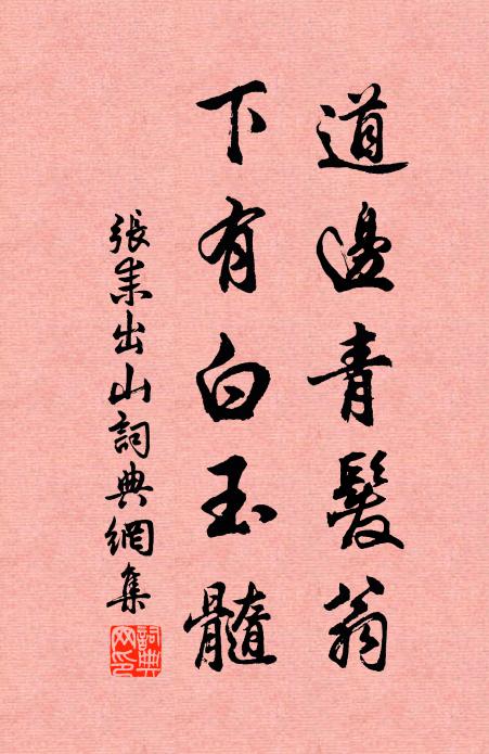张耒道边青发翁，下有白玉髓书法作品欣赏