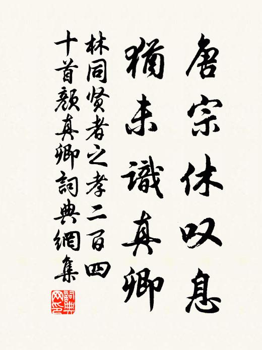 林同唐宗休叹息，犹未识真卿书法作品欣赏