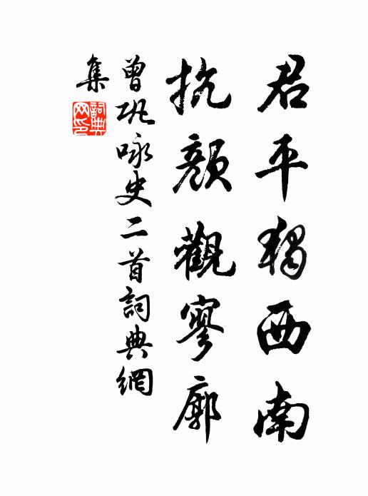 曾巩君平独西南，抗颜观寥廓书法作品欣赏
