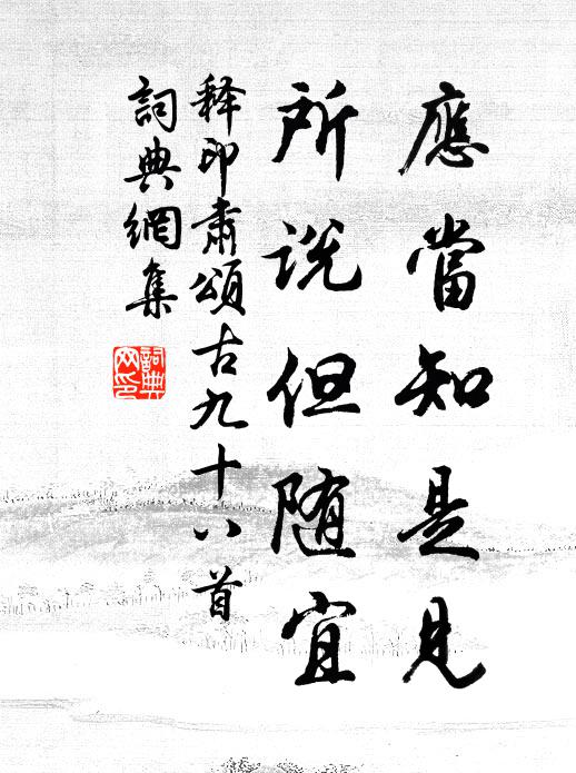 释印肃应当知是见，所说但随宜书法作品欣赏