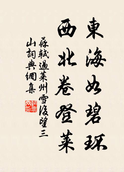 苏轼东海如碧环，西北卷登莱书法作品欣赏