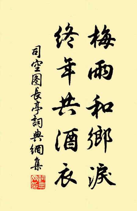 司空图梅雨和乡泪，终年共酒衣书法作品欣赏