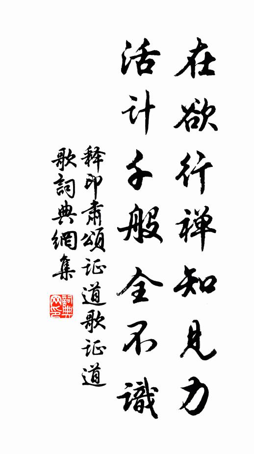 释印肃在欲行禅知见力，活计千般全不识书法作品欣赏