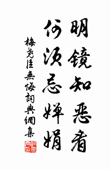 梅尧臣明镜知恶看，何须忌婵娟书法作品欣赏