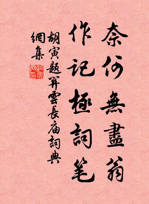 胡寅奈何无尽翁，作记极词笔书法作品欣赏