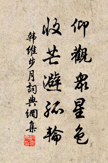 韩维仰观众星色，收芒避孤轮书法作品欣赏