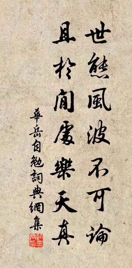 华岳世态风波不可论，且于閒处乐天真书法作品欣赏