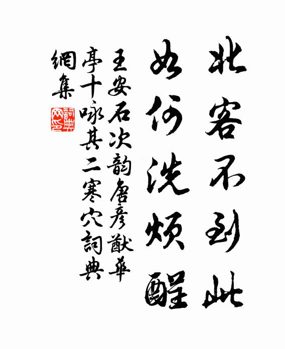 王安石北客不到此，如何洗烦酲书法作品欣赏