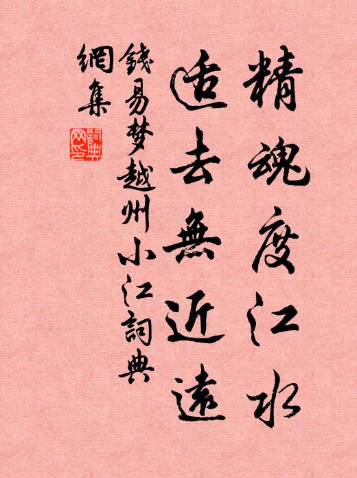 钱易精魂度江水，适去无近远书法作品欣赏