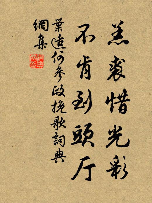 叶适羔裘惜光彩，不肯到头厅书法作品欣赏