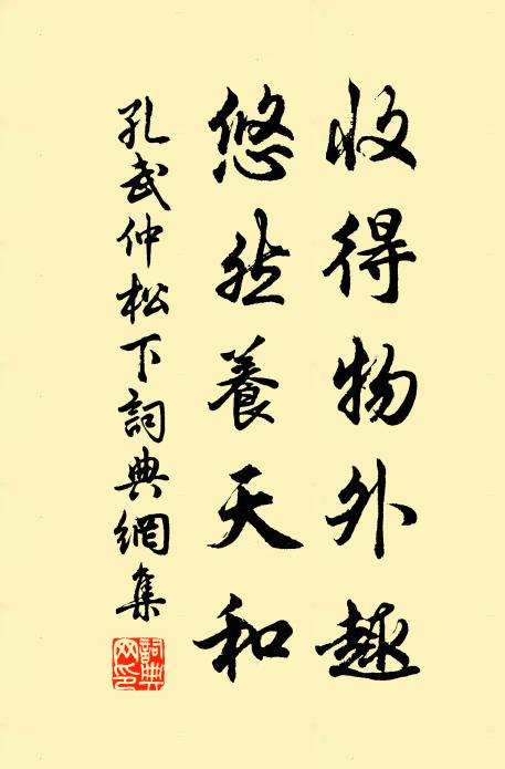 孔武仲收得物外趣，悠然养天和书法作品欣赏