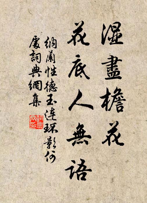 纳兰性德湿尽檐花，花底人无语书法作品欣赏