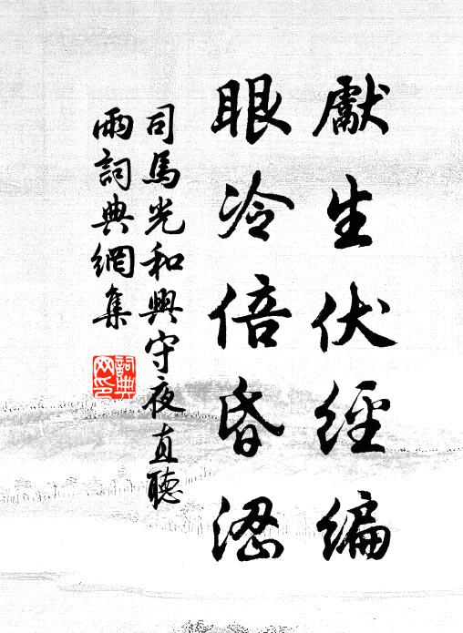 司马光先生伏经编，眼冷倍昏涩书法作品欣赏