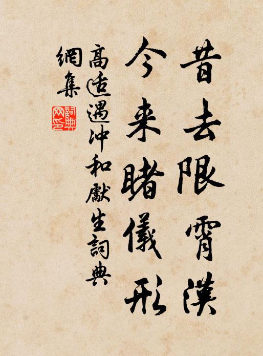 高适昔去限霄汉，今来睹仪形书法作品欣赏