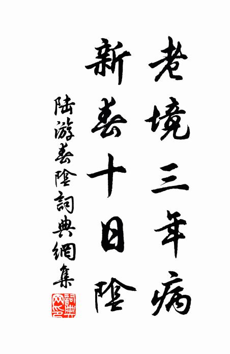 陆游老境三年病，新春十日阴书法作品欣赏