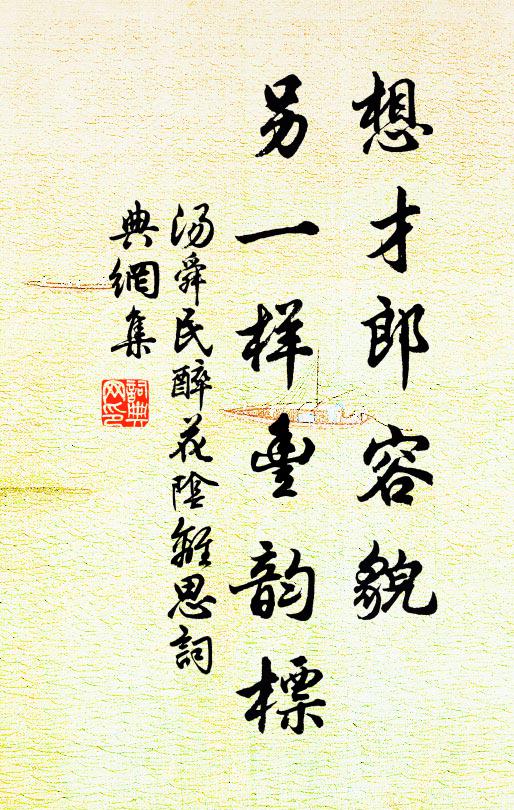 汤舜民想才郎容貌,另一样丰韵标书法作品欣赏