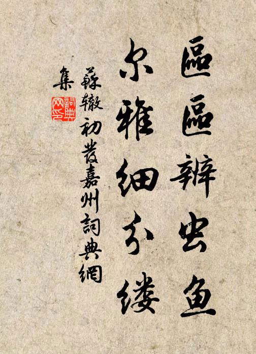 苏辙区区辨虫鱼，尔雅细分缕书法作品欣赏