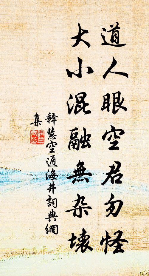 释慧空道人眼空君勿怪，大小混融无杂坏书法作品欣赏