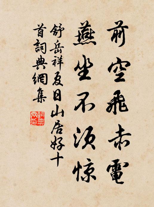 舒岳祥前空飞赤电，燕坐不须惊书法作品欣赏