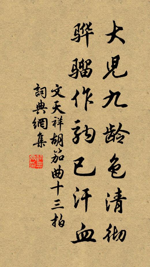 文天祥大儿九龄色清彻，骅骝作驹已汗血书法作品欣赏