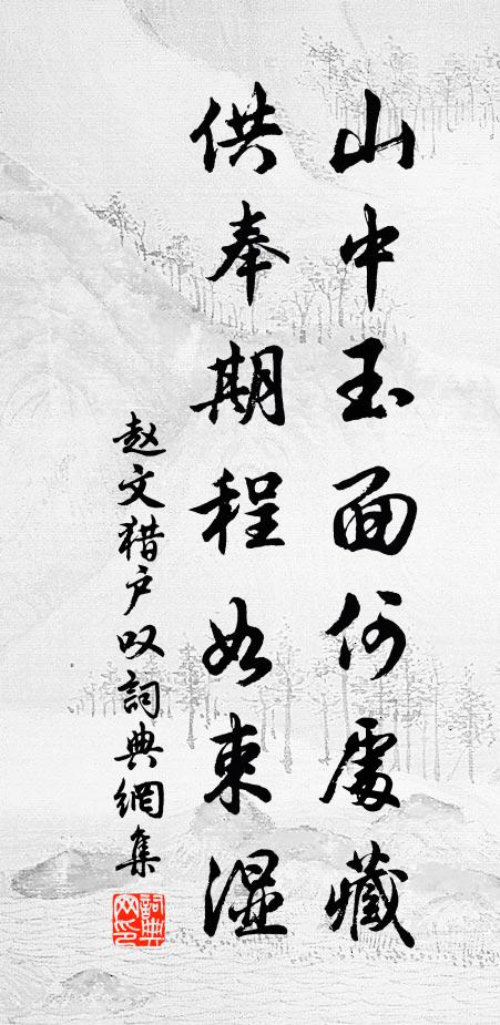 赵文山中玉面何处藏，供奉期程如束湿书法作品欣赏