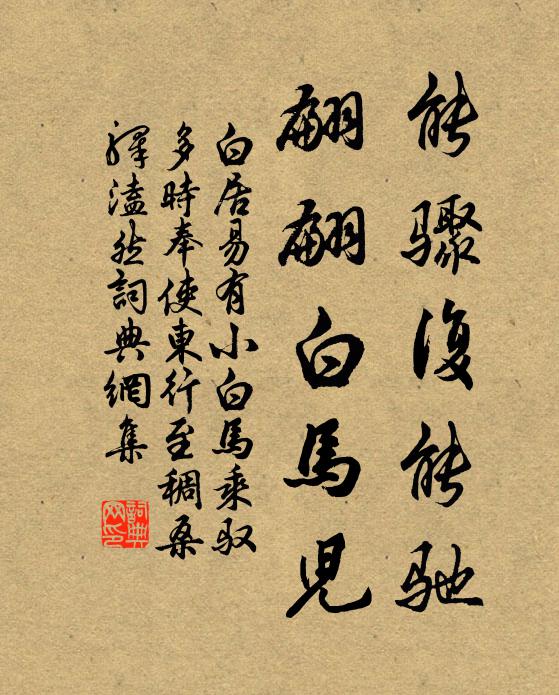白居易能骤复能驰，翩翩白马儿书法作品欣赏