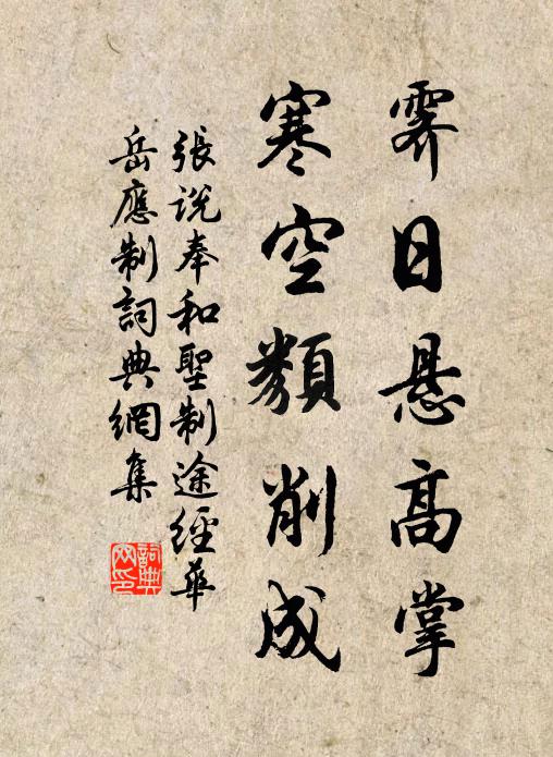 张说霁日悬高掌，寒空类削成书法作品欣赏