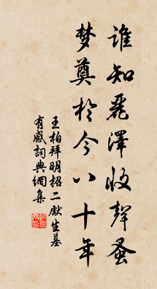 王柏谁知丽泽收声蚤，梦奠于今八十年书法作品欣赏