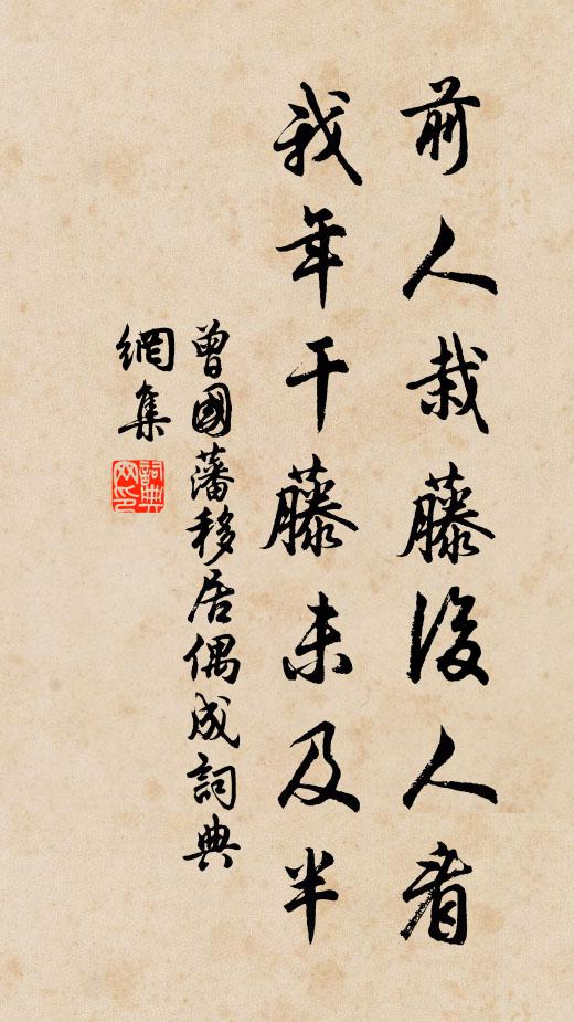 曾国藩前人栽藤后人看，我年干藤未及半书法作品欣赏