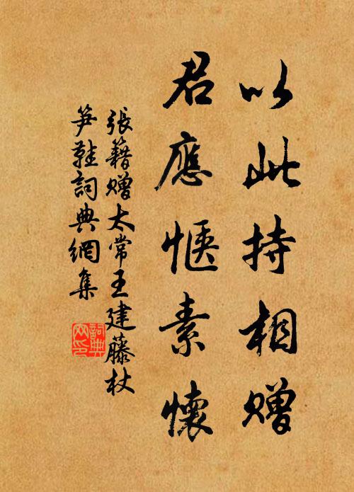 张籍以此持相赠，君应惬素怀书法作品欣赏