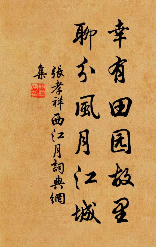 张孝祥幸有田园故里，聊分风月江城书法作品欣赏