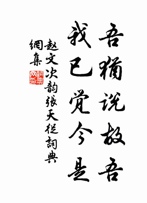赵文吾犹说故吾，我已觉今是书法作品欣赏