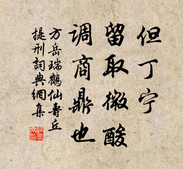 方岳但丁宁，留取微酸，调商鼎也书法作品欣赏