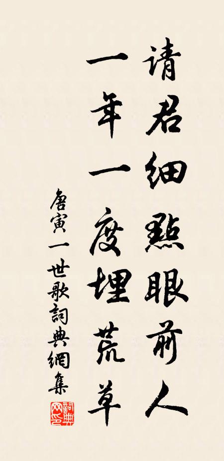 唐寅请君细点眼前人，一年一度埋荒草书法作品欣赏