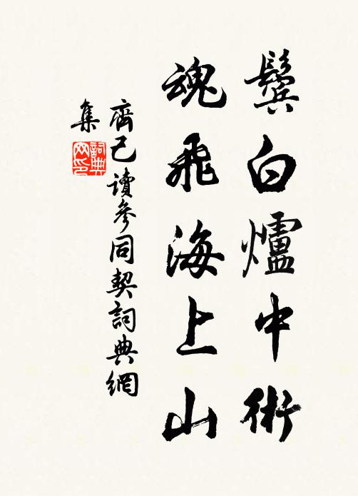 齐己鬓白炉中术，魂飞海上山书法作品欣赏