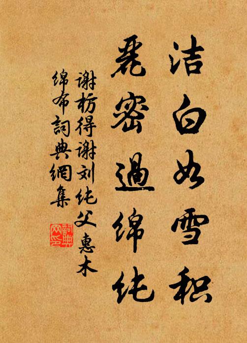 谢枋得洁白如雪积，丽密过绵纯书法作品欣赏