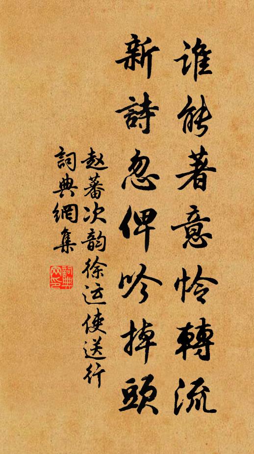 赵蕃谁能著意怜转流，新诗忽俾吟掉头书法作品欣赏