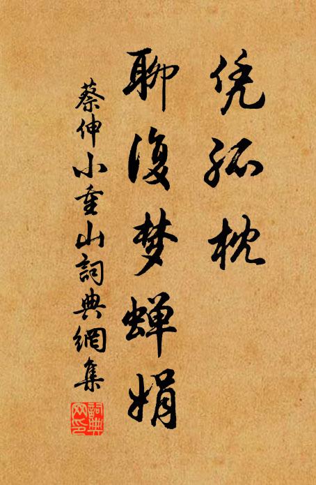 蔡伸凭孤枕，聊复梦蝉娟书法作品欣赏