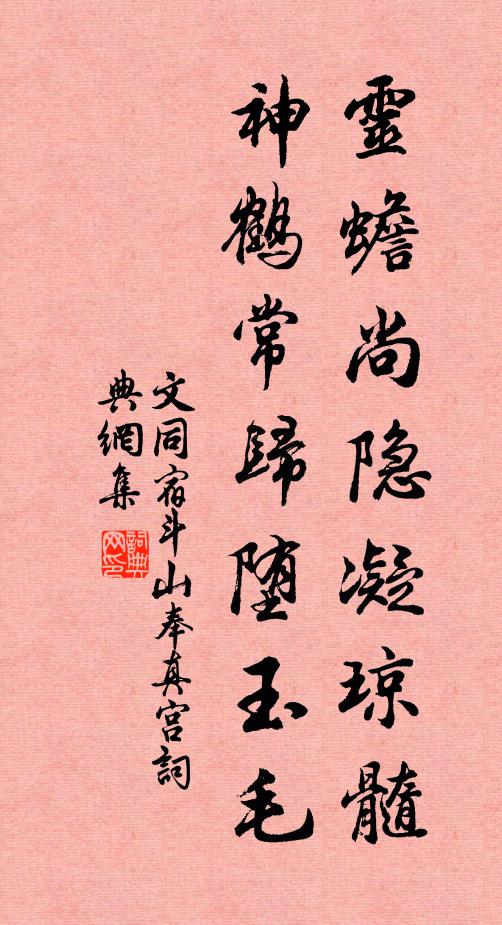 文同灵蟾尚隐凝琼髓，神鹤常归堕玉毛书法作品欣赏