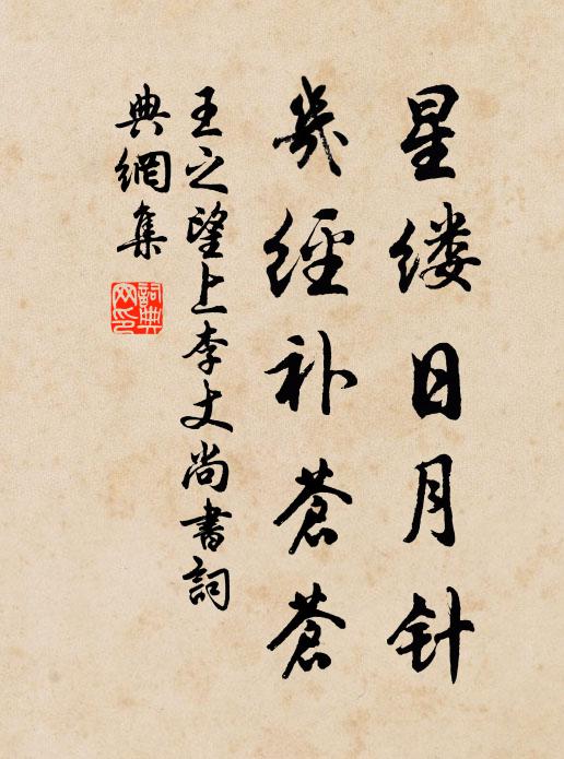 王之望星缕日月针，几经补苍苍书法作品欣赏