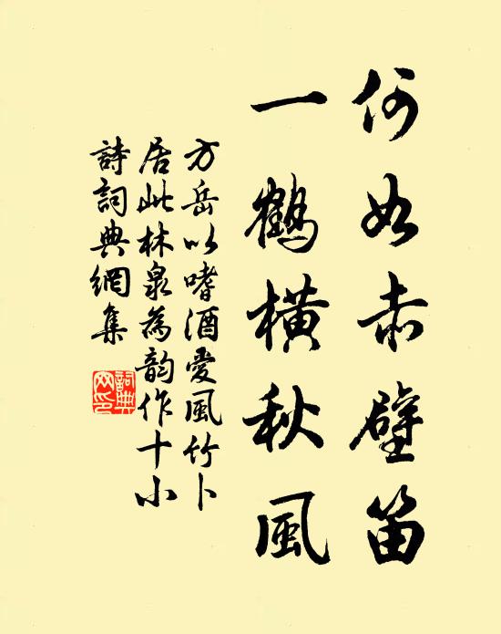 方岳何如赤壁笛，一鹤横秋风书法作品欣赏