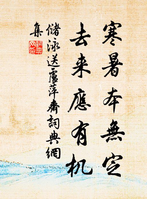 储泳寒暑本无定，去来应有机书法作品欣赏