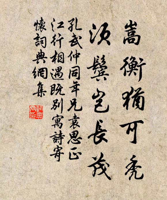 孔武仲嵩衡犹可秃，须鬓岂长茂书法作品欣赏