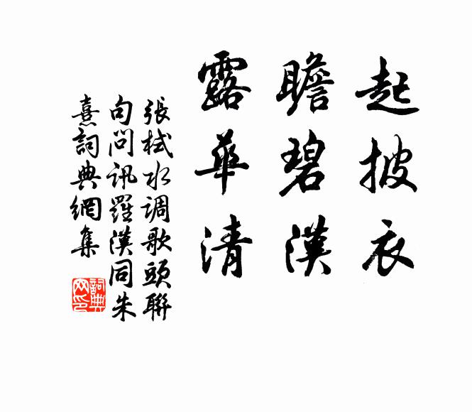 张栻起披衣，瞻碧汉，露华清书法作品欣赏