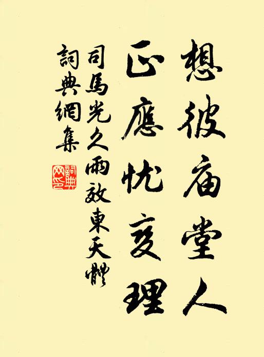 司马光想彼庙堂人，正应忧变理书法作品欣赏